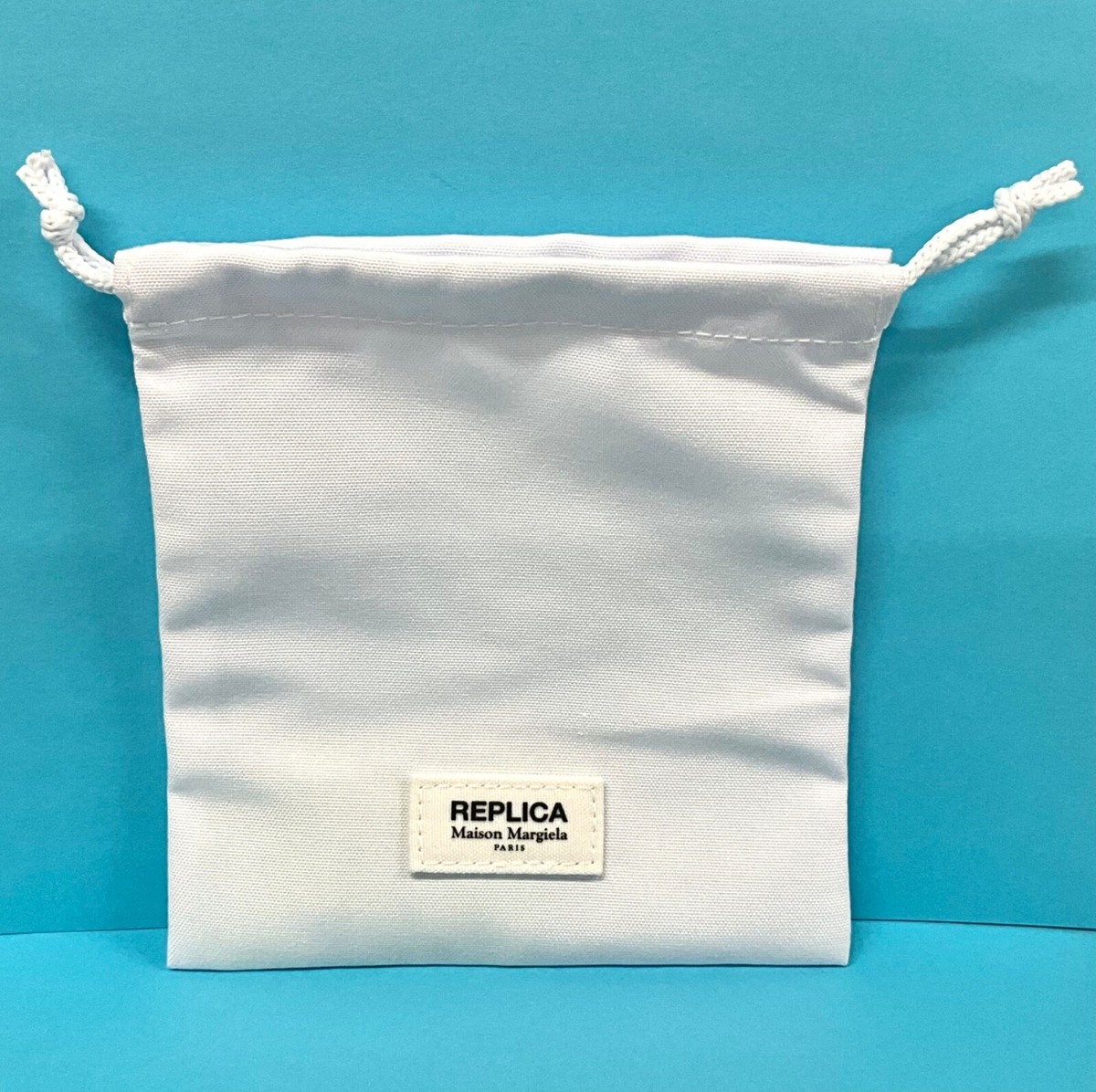 MAISON MARGIELA 'Replica' White Fabric Cosmetic Small Pouch