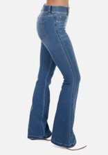 SPANX VINTAGE INDIGO FLARE Blue pull-on Jeans 20456Q-Small Petite 30 Inseam