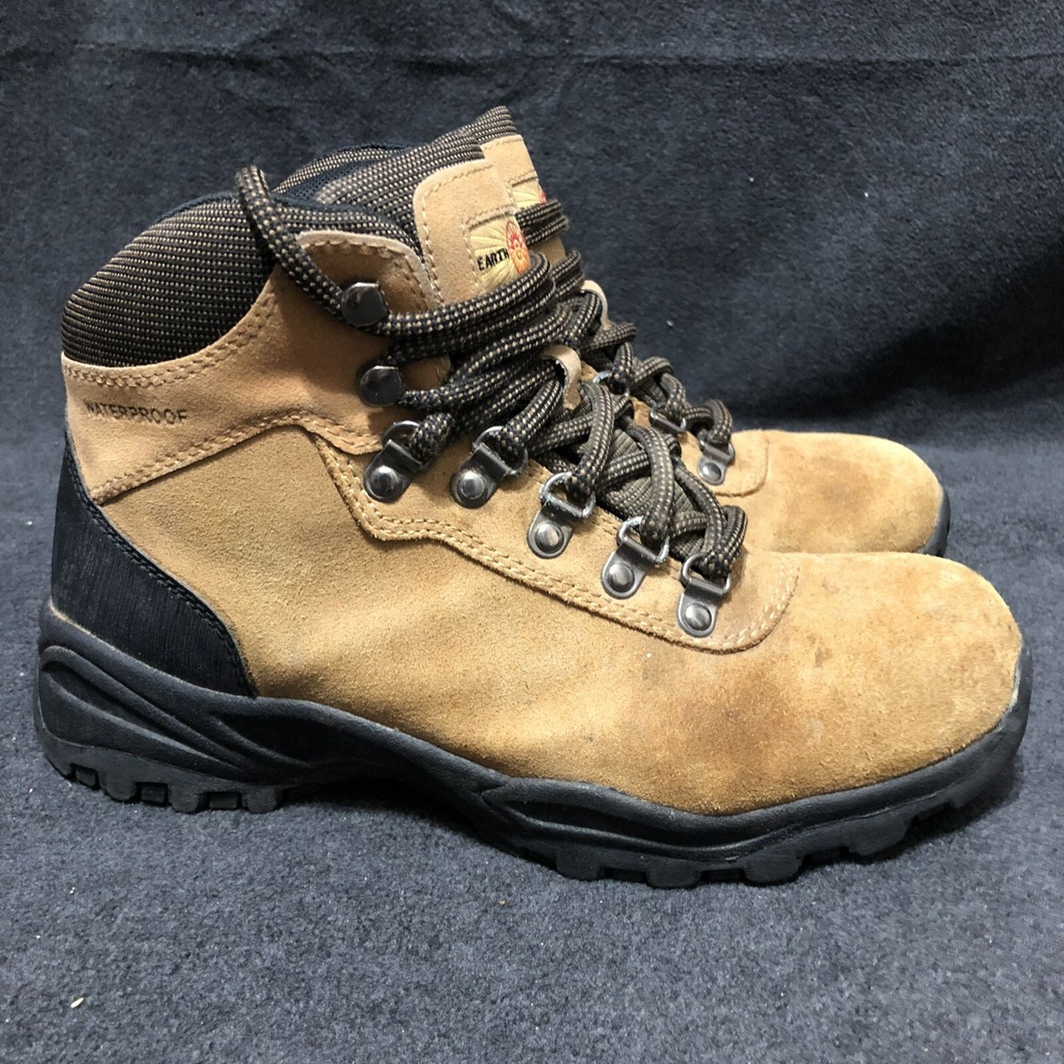 Earth Spirit Boots Womens Size Stockholm Waterproof Hiking Suede Leather  Brown