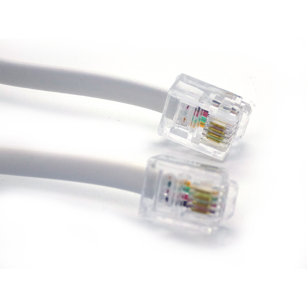 CabledUp® 5 Meter RJ11 To RJ-11 ADSL Broadband Cable - Flat Black DSL Phone Cord, 5M Long - View #4