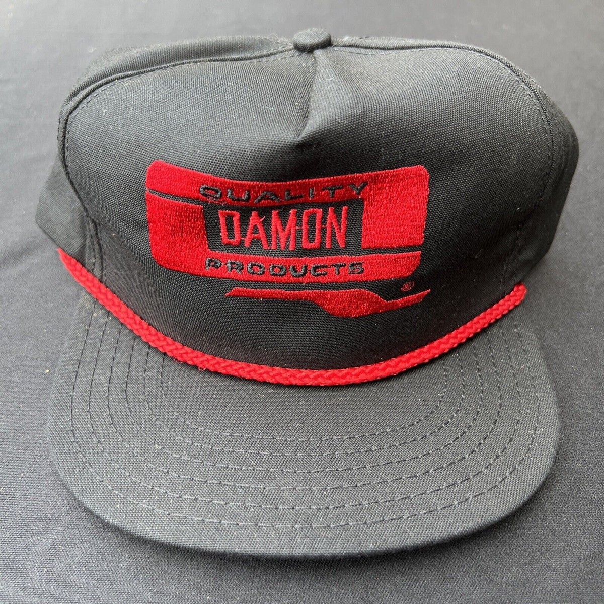 Vintage 80's Trucker Rope Hat Snapback Quality Damon Products Cap