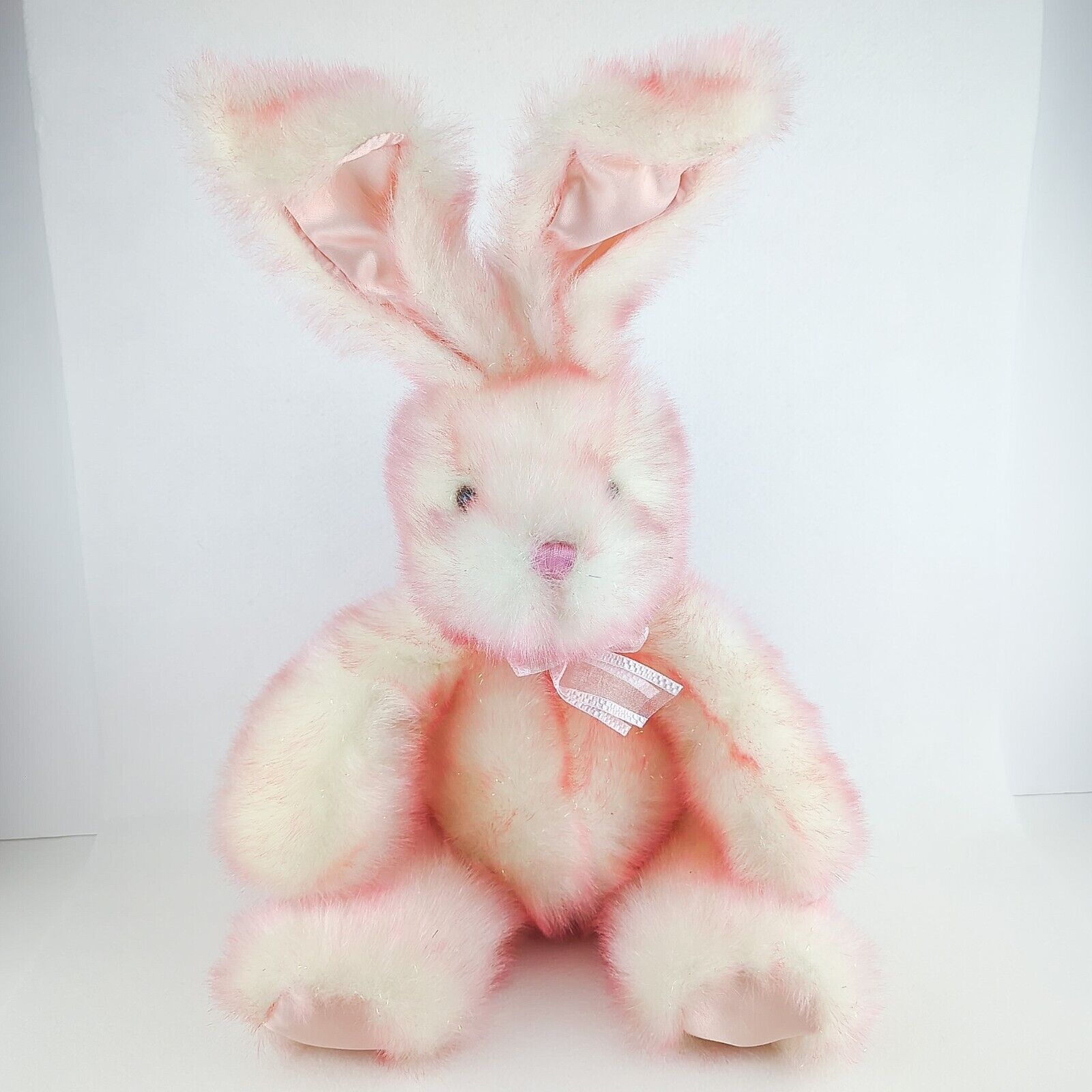 People Pals Plush Bunny Rabbit Pink Shimmery Iridescent Stuffed Animal