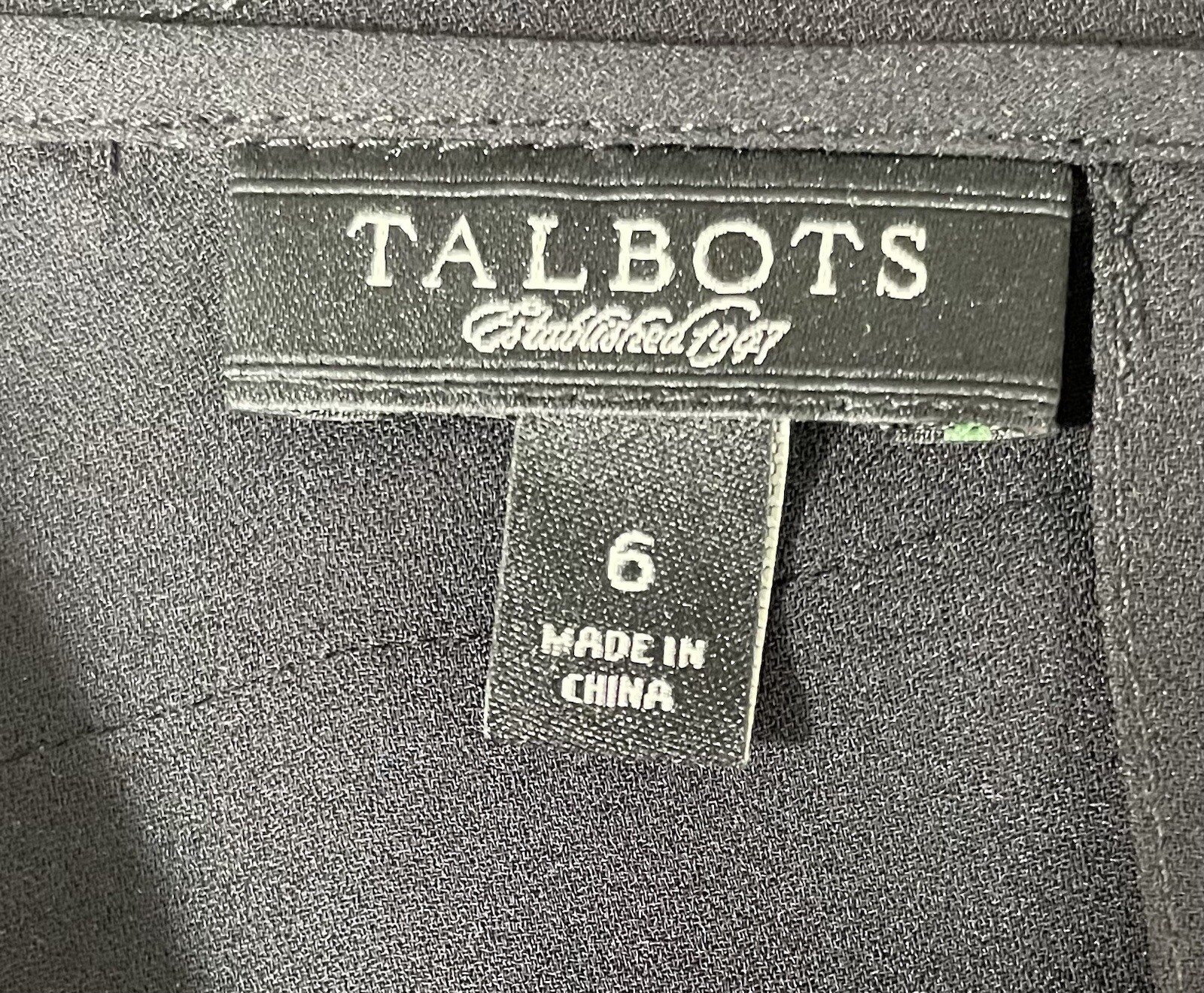 Talbots Sz 6 Sheer Blouse Tiers Black Long Sleeve Button Back *No lining*