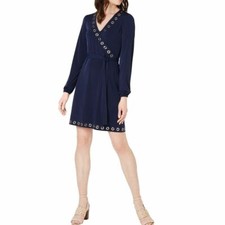 MICHAEL KORS NEW Women's Grommet-detail Faux Wrap Dress TEDO