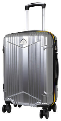 Hartschalen Koffer Trolley Reisekoffer Reisetrolley Handgepäck Haimar Silber - M