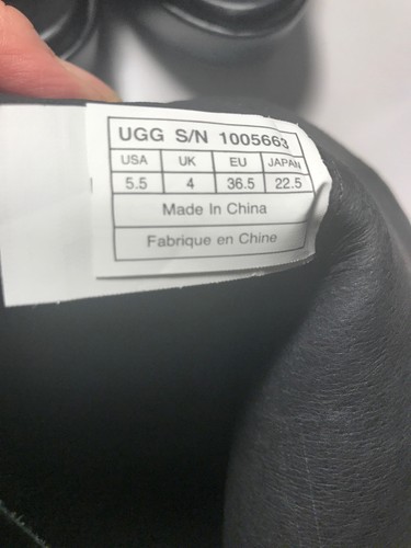 UGG NEW Black Women's Size 5.5 Fit 6 US Zip Wool Knee High Boots Leather $300 - Picture 6 of 12