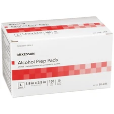 Large ALCOHOL PREP PADS Swabs Wipes - Two Boxes - 200 total - McKesson 58-404