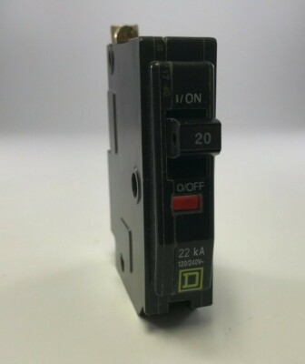 SQUARE D DP-4075 TYPE QOB 20AMP 22KA 120V MINI CIRCUIT BREAKER BOLT ON QOB120VH