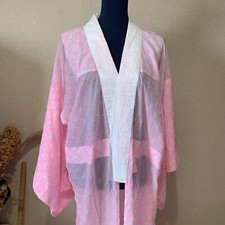 Vintage Japanese Kimono Juban for Night Gown, Robe - Women's - Pink -        