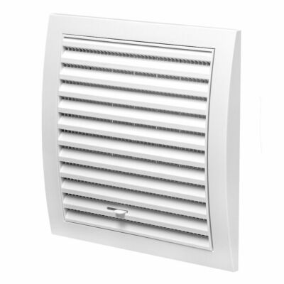 Lüftungsgitter weiß 190 mm x 190 mm / mit Einbaurahmen und Rollladen-Flachabdeckung