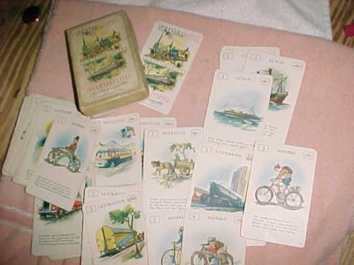 1950 GERMAN CARD GAME  -  VERKEHRSMITTEL QUARTETTSPIEL   - TRANSPORTATION THEME