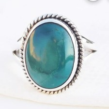 Natural turquoise 925 Sterling Silver Ring Handmade Jewelry Gift For Her A-169