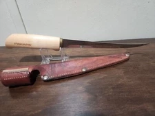 Finland Fiskars Stainless 7" Blade Fillet Knife w/Original Sheath 