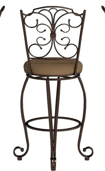Linon Gathered Back Swivel Bar Stool 30", Bronze/Light Carmel - Image 4 of 4