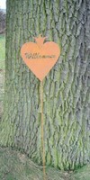Gartenstab, Willkommen, Welcome Rankstab, Eisen , Rost , 117 Cm Inkl. Versand