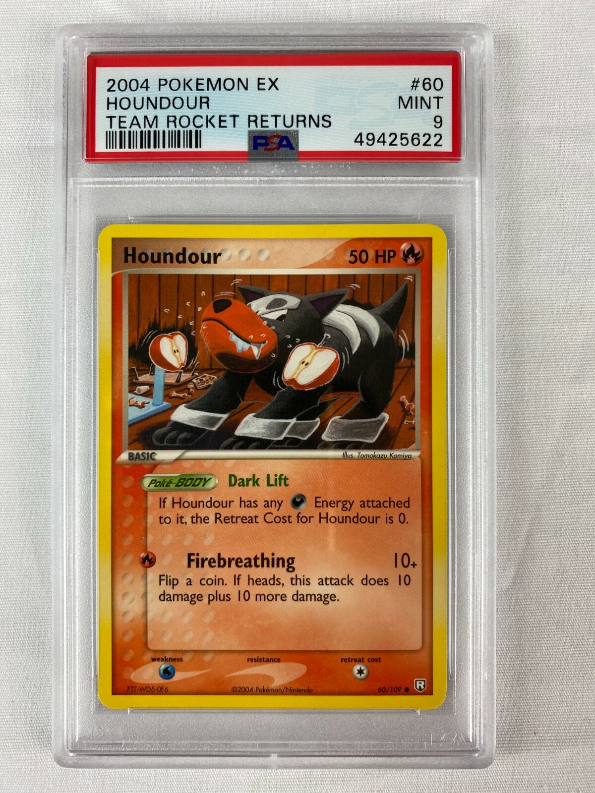 PSA 9 Mint Houndour 2004 EX Team Rocket Returns #60