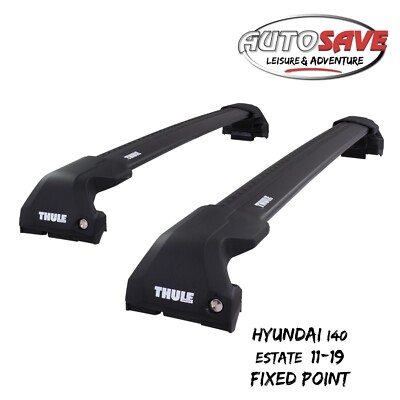 Thule WingBar Edge Black Roof Bars Set to fit Hyundai i40 Estate 11-19 Fixpoint