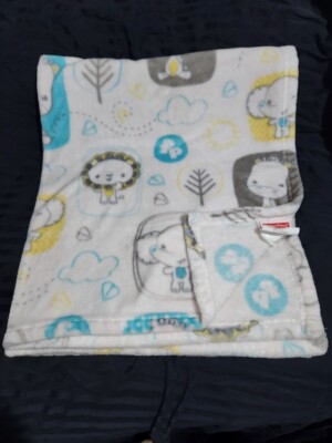 Fisher Price Lion Giraffe Elephant Baby Blanket Soft plush Lovey