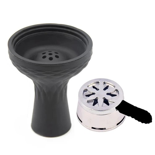 Foyer Tête à Chicha en Silicone avec Porte-Charbon et Système Gestion de Chaleur - Picture 2 of 12