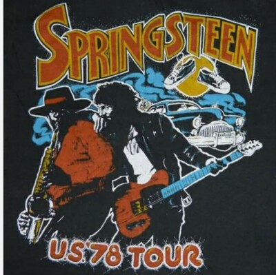 Vintage BRUCE SPRINGSTEEN 1978 Tour Black All Size T-Shirt Gift Fans Music