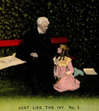 JUST LIKE THE IVY Grandad & Young Girl Neat Bamforth & Co. ANTIQUE Postcard