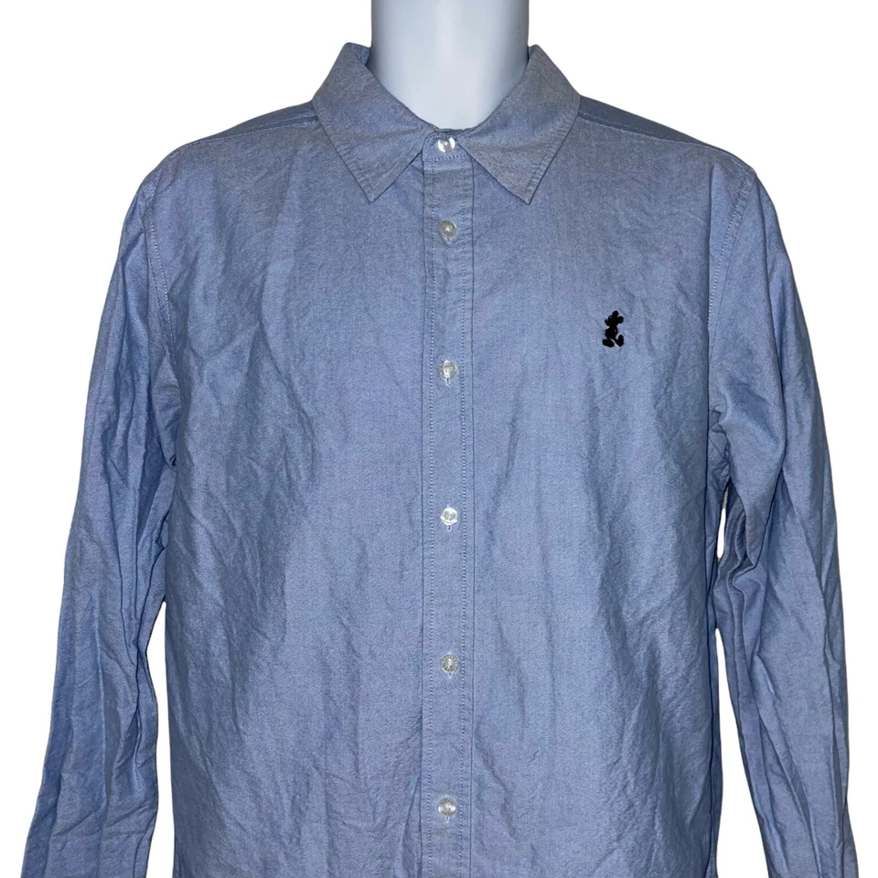Camisa de vestir Oxford azul de Mickey Mouse de Walt Disney Store mediana para hombre Foto 2 de 4