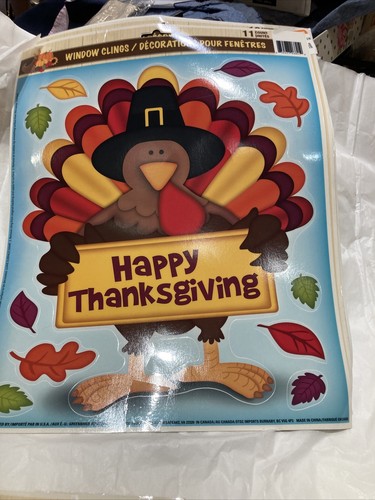 VINTAGE Window Clings Thanksgiving/Fall Pumpkin Decorations Lot Of 7  Brand New - Picture 5 of 24