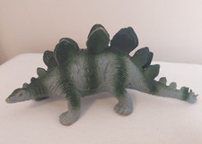 Vintage 1997 Stegosaurus Green Gray Hard Plastic Toy Pretend Learning 9" Long