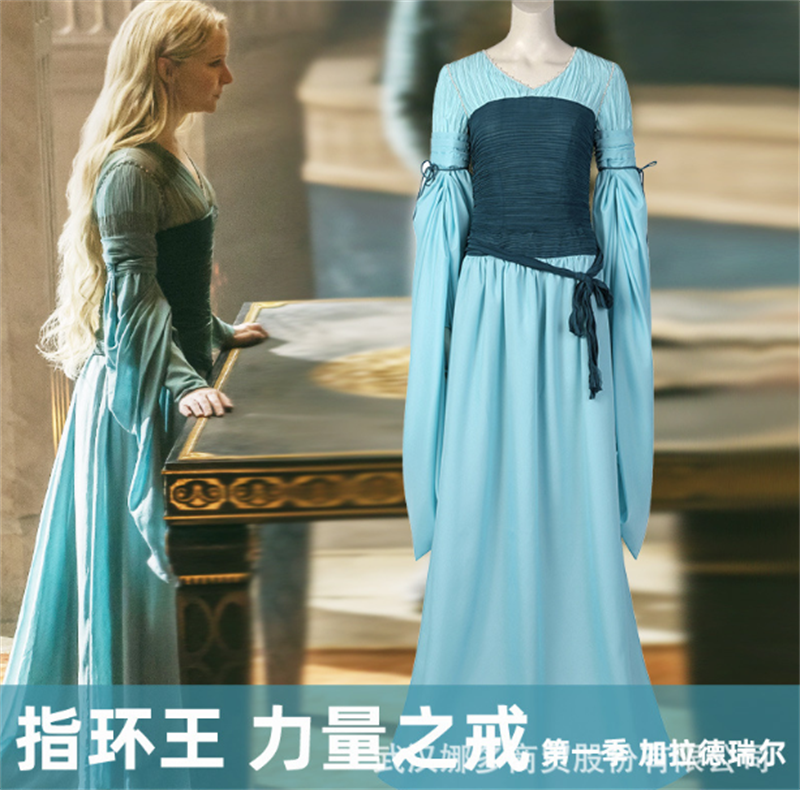 galadriel blue dress The Rings of Power Season 1 Galadriel Cosplay Costume