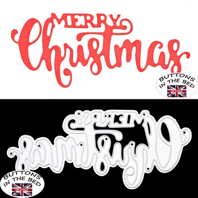 Eine ''Frohe Weihnachten'' Metall Stanzschablone, Sprüche, Kartenherstellung, Scrapbooking, C8