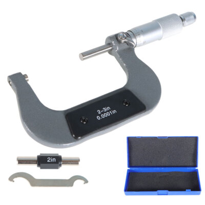 1 Pack 2-3'' & 0.0001'' Outside Micrometer Carbide Tipped Precision Micrometer New