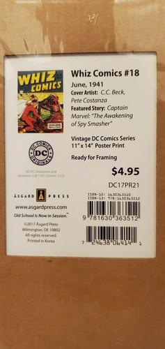 Póster Capitana Marvel #18 1941 Wiz Comics Vintage DC Comics Series 11" x 14" - Imagen 2 de 2