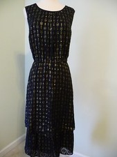 NEW J.CREW METALLIC TEXTURED-DOT DRESS, E5004, SIZE 6, $188