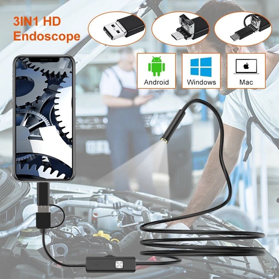 3 in-1 endoscope USB Borescope Inspection Camera for Android Cell Phone/PC - image 3 of 4