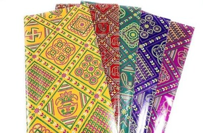 Jaipuri Chunri Druckpapier Blätter - Geschenkverpackung & Heimdekoration (Far...
