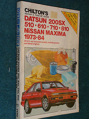 1973-1984 NISSAN DATSUN 200SX 510 610 710 810 MAXIMA SHOP MANUAL CHILTON'S BOOK | eBay