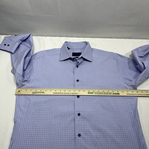 David Donahue Herren Hemd Trim Fit Größe 17 -34/35 Karodesign Knopfleiste Karo - Bild 5 von 8