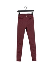 Noisy May Women's Jeans W 26 in Red Viscose with Elastane, Nylon Skinny