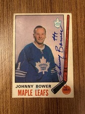 1969-70 O-Pee-Chee Hockey JOHNNY BOWER Autographed Card