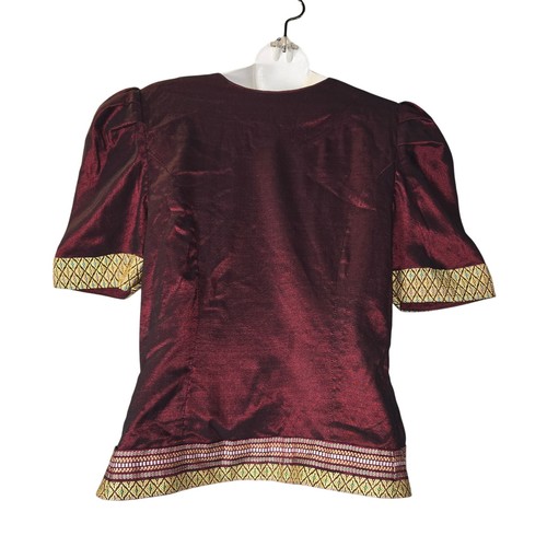 Handmade Small Artisan Top Cultural Attire Gold Brocade Trim Statement Blazer - Picture 4 of 12