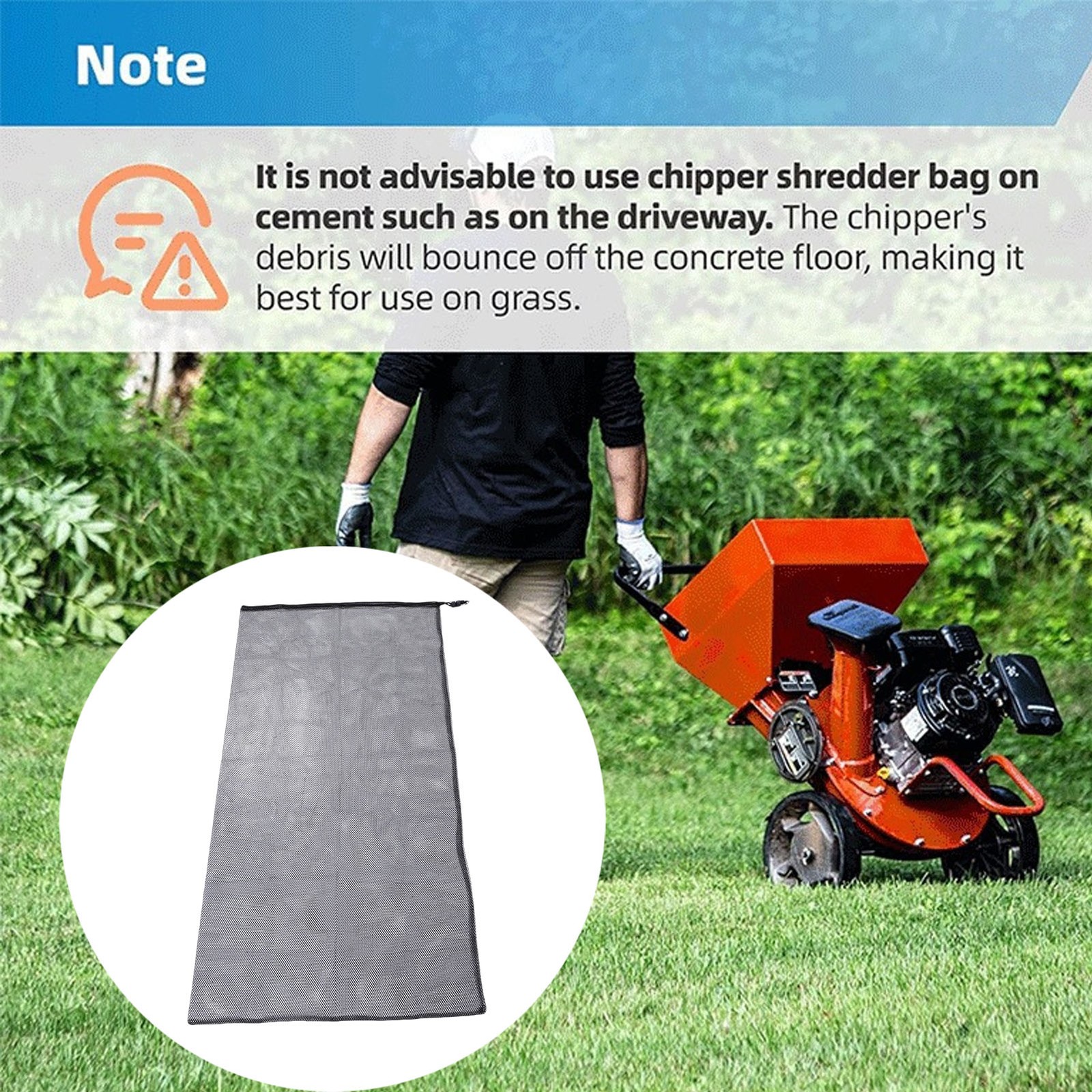 Universal Nylon Wood Chipper Replacement Bag Efficient Leaf Collection