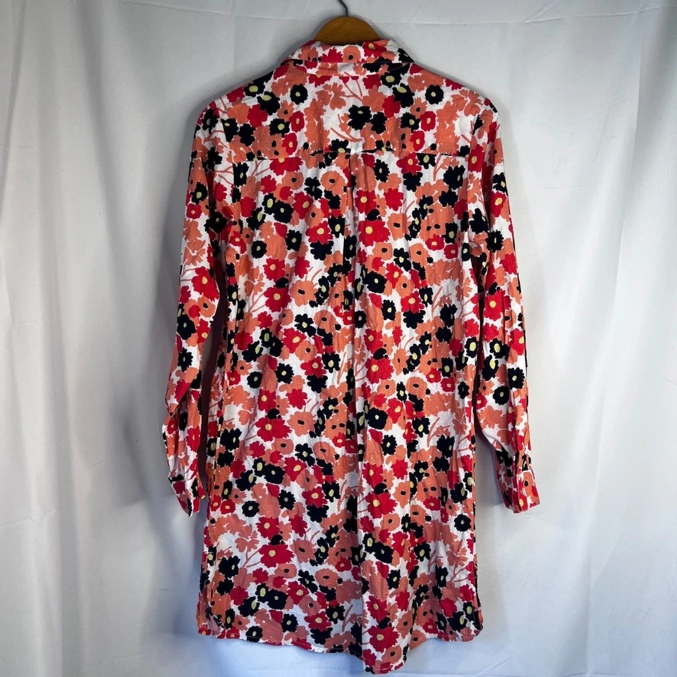 Camisa para dormir Gilligan & O'Malley estampado floral manga larga algodón talla pequeña PJ Foto 2 de 4