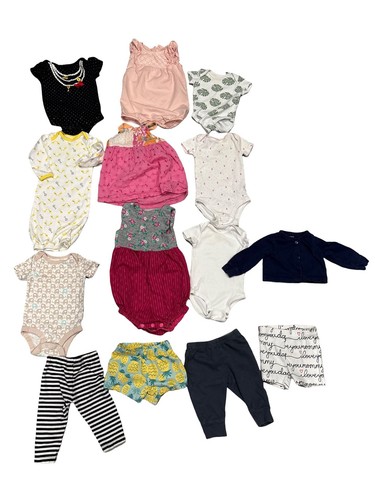 14-Piece Baby Girl Clothes Bundle Mixed Brands Carter's TCP NB-9M