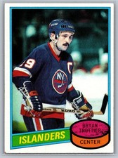 Bryan Trottier Islanders 1980 Topps Hockey Card #40 scratched