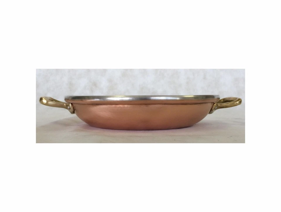 Tegame in rame stagnato 2 manici diametri a scelta da 24 a 60 cm made in Italy - Immagine 3 di 3