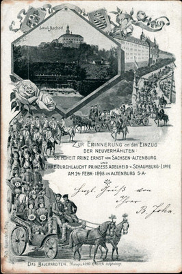 Zur Erinnerung a.d.Einzug d.Neuvermählten Hoheit Prinz Ernst u.Prinzessin Adelhe