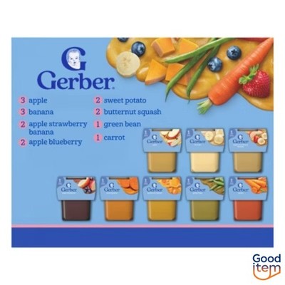 Gerber Non-GMO Stage 2 Fruit & Veggie Baby Food Puree Variety Pack - 128oz /16ct
