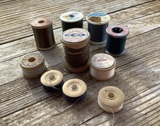 Vintage lot of 10 Silk Thread Spools Coats Clark Corticelli Belding Style G 