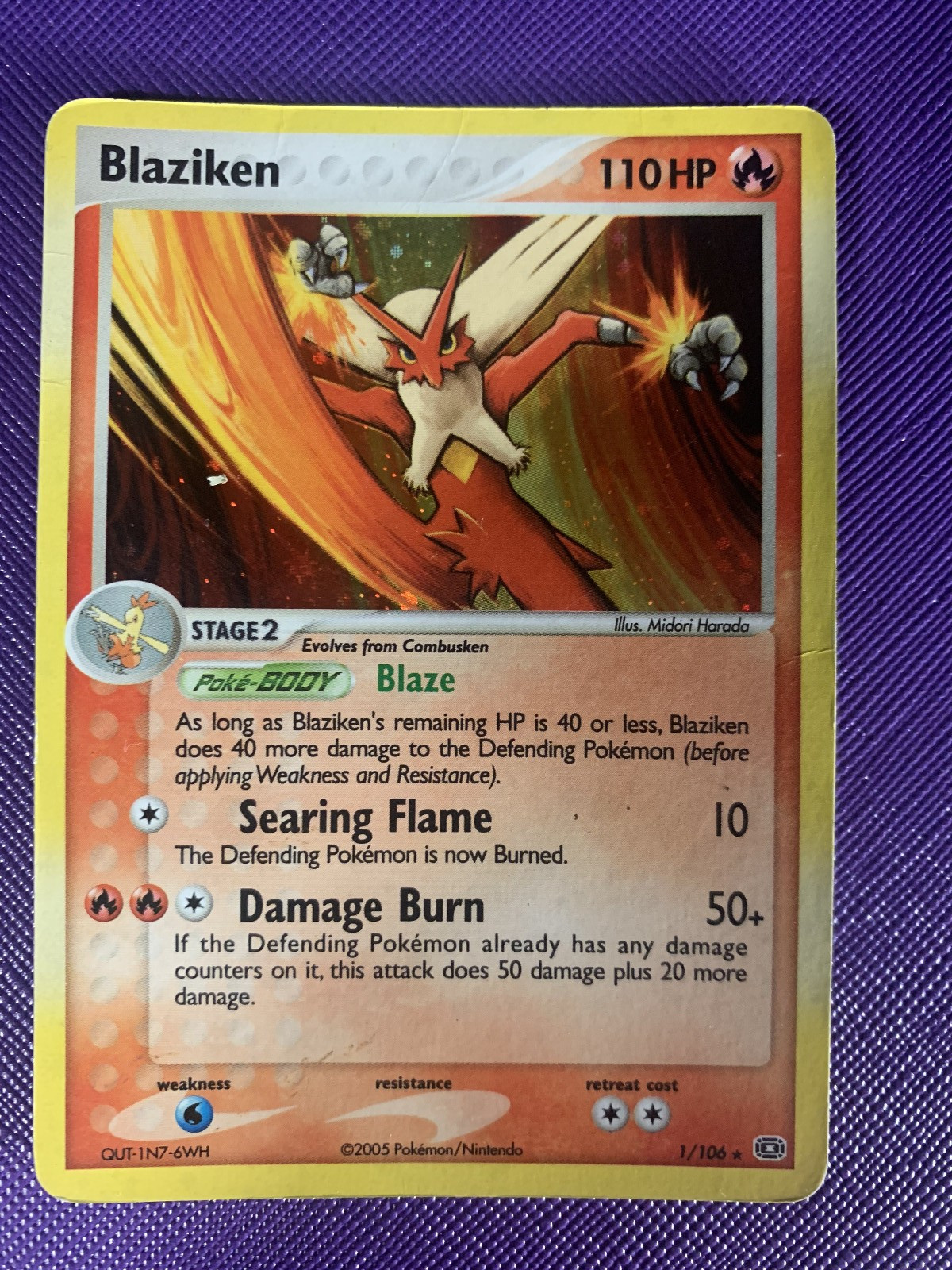 2005 Pokemon EX - Emerald Blaziken #1 Holo HP
