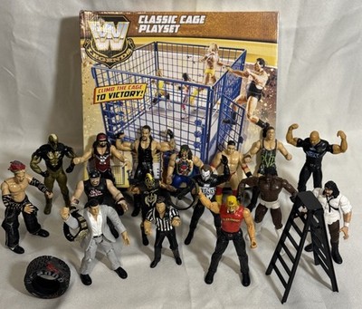 WWE Legends Classic Cage Action Figure Playset W/ 15 Wrestlers & More. READ*